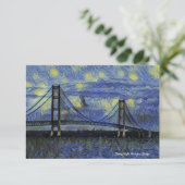 Mackinac Bridge Sterrennacht Note Card Bedankkaart (Staand voorkant)