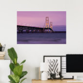 Mackinac Bridge Sunset Poster (Thuiskantoor)
