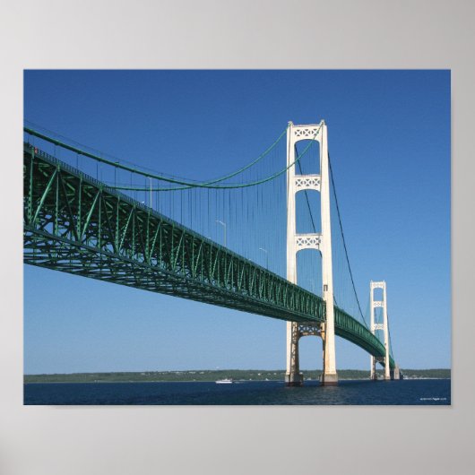 Mackinac Bridge uit de Straat Poster (Voorkant)