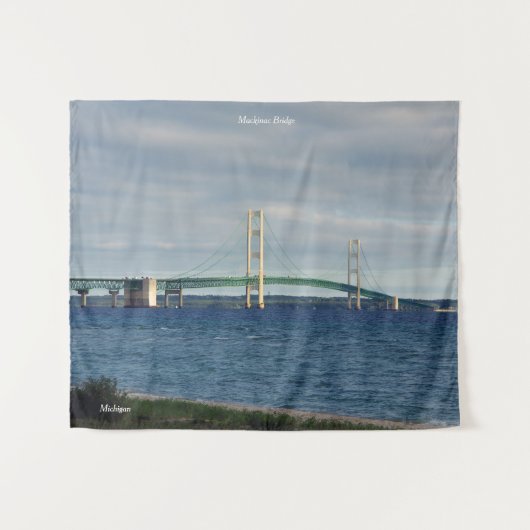 Mackinac Bridge uit Mackinaw City Wandkleed (Voorkant (horizontaal))