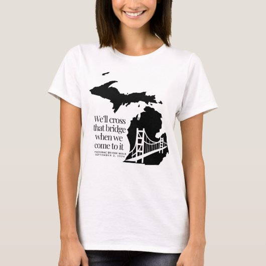Mackinac Bridge Walk 9/2/2024 T-shirt (Voorkant)