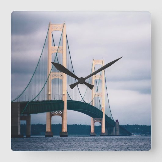Mackinac Bridge - Wall Clock Vierkante Klok (Voorkant)