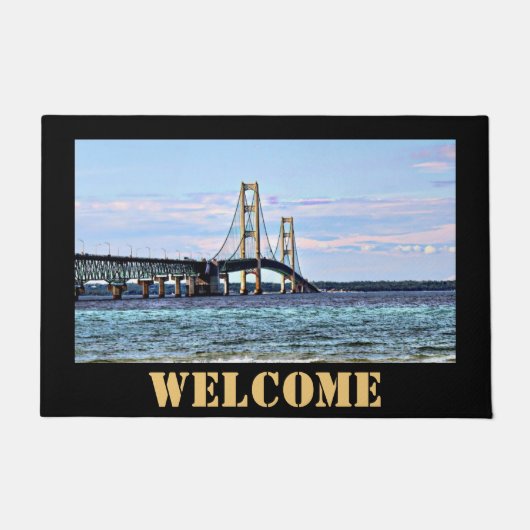 Mackinac Bridge Welkomstdeur Mat (Voorkant)
