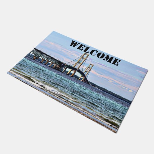 Mackinac Bridge Welkomstdeur Mat (Schuin)