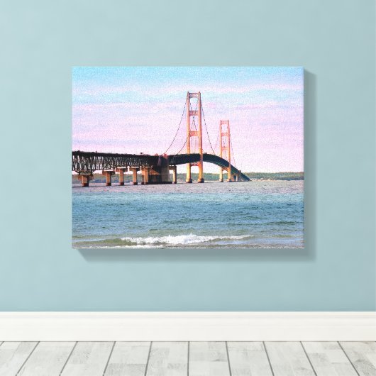 Mackinac Bridge Wrapped Canvas (Insitu (Houten vloer))