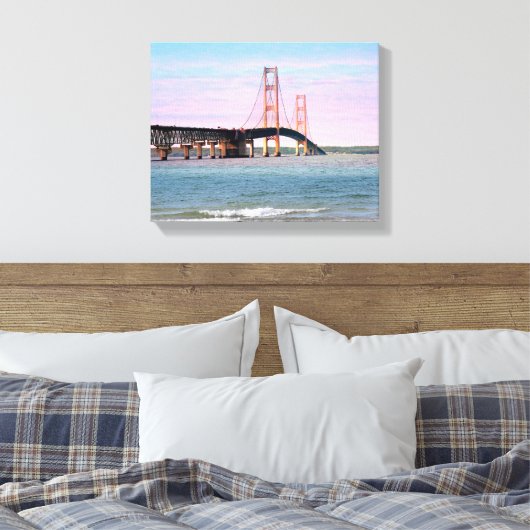 Mackinac Bridge Wrapped Canvas (Insitu (Slaapkamer))