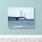 Mackinac Bridge Wrapped Canvas Afdruk (Insitu (Houten vloer))