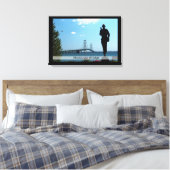 Mackinac Bridge/Wrapped Canvas Afdruk (Insitu (Slaapkamer))