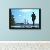 Mackinac Bridge/Wrapped Canvas Afdruk (Insitu (Houten vloer))