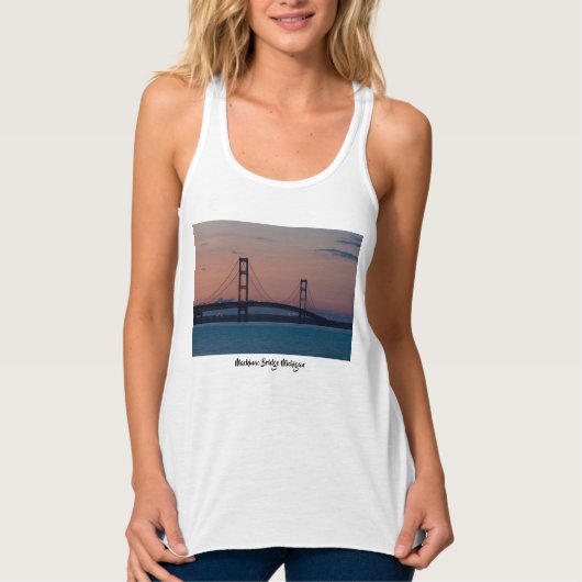 Mackinac-brug bij Dusk-Tanktop Tanktop (Voorkant)