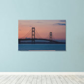 Mackinac-brug in Dusk Canvas Afdruk (Insitu (Houten vloer))