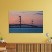 Mackinac-brug in Dusk Canvas Afdruk (Insitu (Woonkamer))