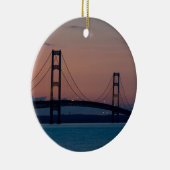 Mackinac-brug in Dusk Keramisch Ornament (Rechts)