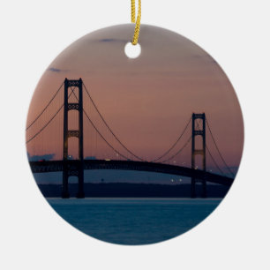 Mackinac-brug in Dusk Keramisch Ornament
