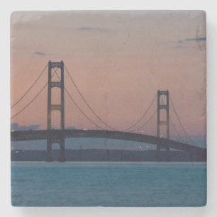 Mackinac-brug in Dusk Stenen Onderzetter