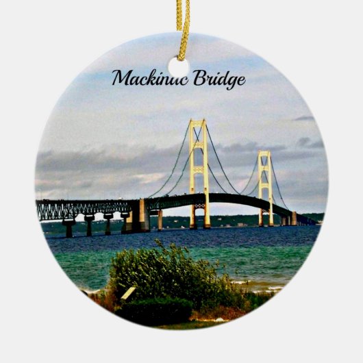 Mackinac-brug, Mackinac-eiland Keramisch Ornament (Voorkant)