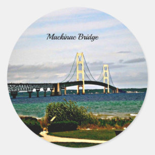 Mackinac-brug, Mackinac-eiland, Ronde Sticker