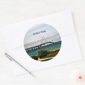Mackinac-brug, Mackinac Island Ronde Sticker (Envelop)