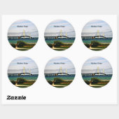 Mackinac-brug, Mackinac Island Ronde Sticker (Vel)
