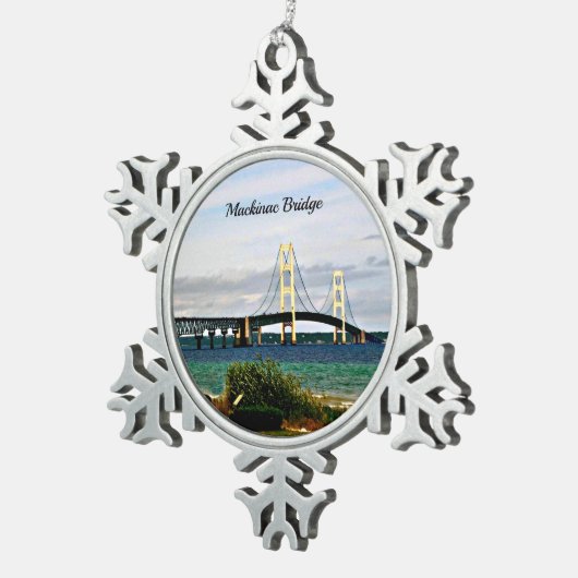 Mackinac-brug, Mackinac Island Tin Sneeuwvlok Ornament (Rechts)