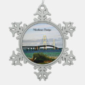 Mackinac-brug, Mackinac Island Tin Sneeuwvlok Ornament (Voorkant)