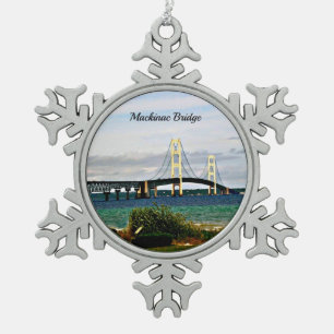 Mackinac-brug, Mackinac Island Tin Sneeuwvlok Ornament