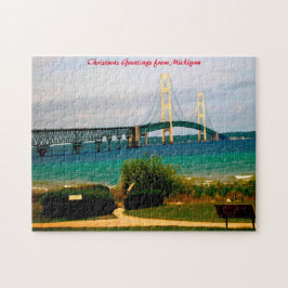 Mackinac-brug Michigan. Legpuzzel