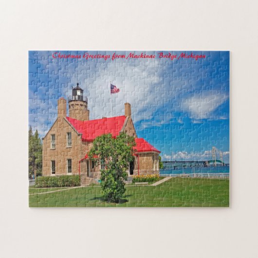 Mackinac-brug Michigan. Legpuzzel (Horizontaal)