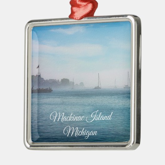 Mackinac Harbour Metalen Ornament (Links)
