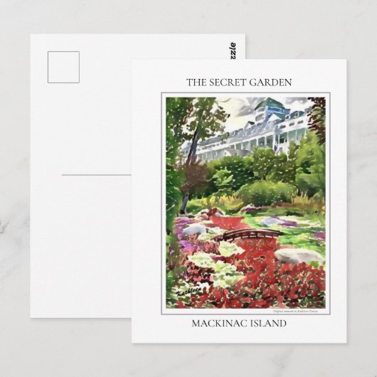 Mackinac het Geheime Briefkaart van de tuin (Voorkant / Achterkant)