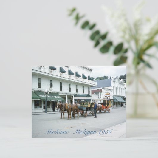 Mackinac Island 1956 Michigan Fudge Shop Briefkaart (Staand voorkant)