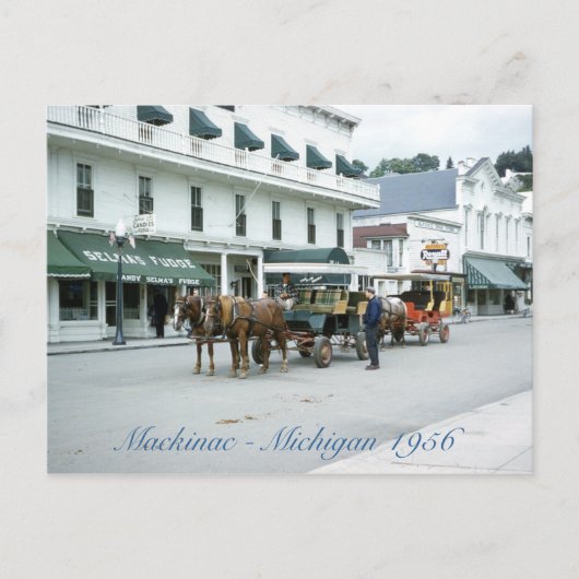 Mackinac Island 1956 Michigan Fudge Shop Briefkaart (Voorkant)
