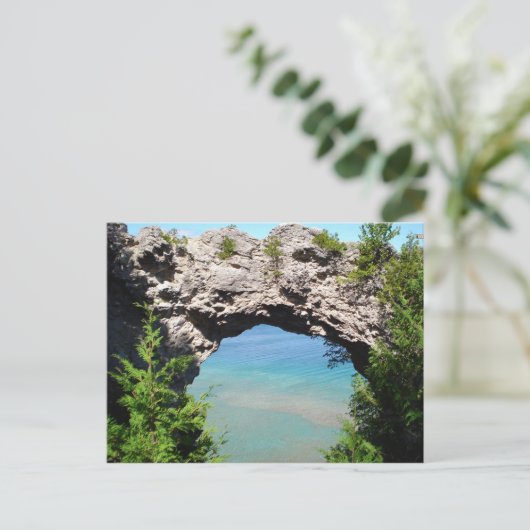 Mackinac Island "Arch Rock" Briefkaart (Staand voorkant)