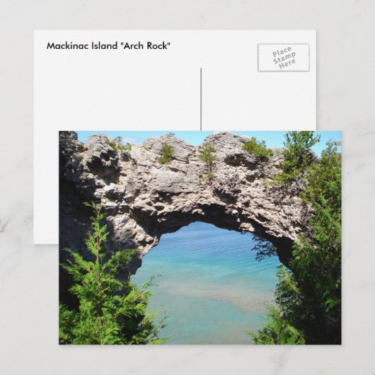 Mackinac Island "Arch Rock" Briefkaart (Voorkant / Achterkant)