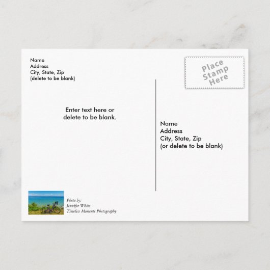 Mackinac Island Bike Dank u Briefkaart (Achterkant)