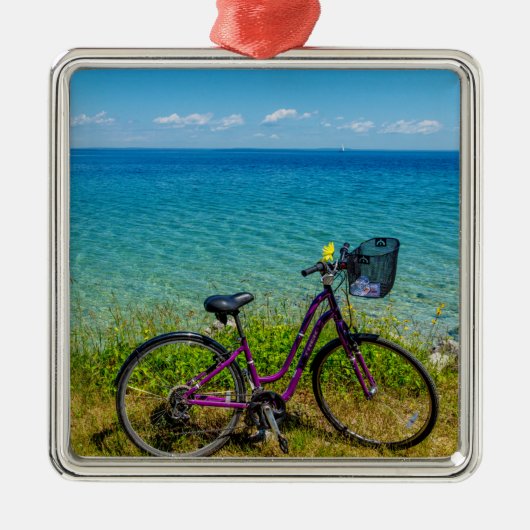Mackinac Island Bike Metalen Ornament (Voorkant)