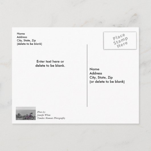 Mackinac Island Bike Selectieve kleur Bedankt Briefkaart (Achterkant)