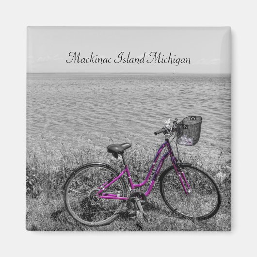 Mackinac Island Bike Selective Color Magnet (Voorkant)