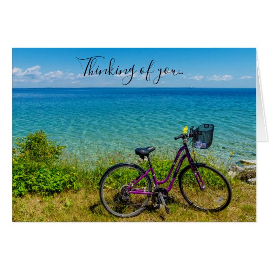 Mackinac Island Bike Thinking of You Card (Voorkant Horizontaal)