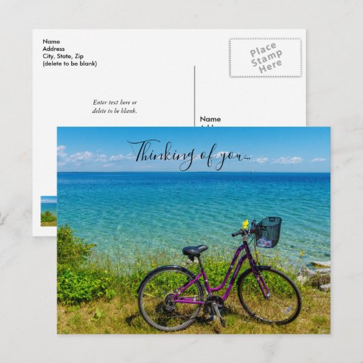 Mackinac Island Bike Thinking You Briefkaart (Voorkant / Achterkant)
