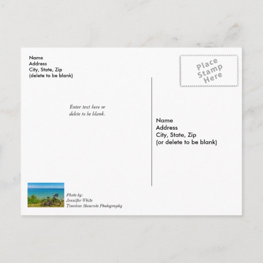 Mackinac Island Bike Thinking You Briefkaart (Achterkant)