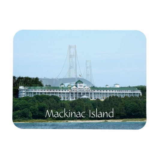 Mackinac Island Bridge Grand Hotel Magnet Magneet (Horizontaal)