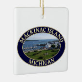 Mackinac Island Harbour & Lake Huron in Michigan Keramisch Ornament (Rechts)