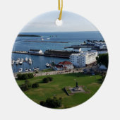 Mackinac Island & Harbour, Michigan Keramisch Ornament (Voorkant)