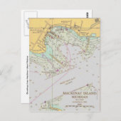 Mackinac Island - havenkaart Briefkaart (Voorkant / Achterkant)