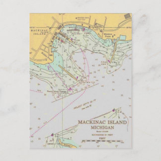 Mackinac Island - havenkaart Briefkaart