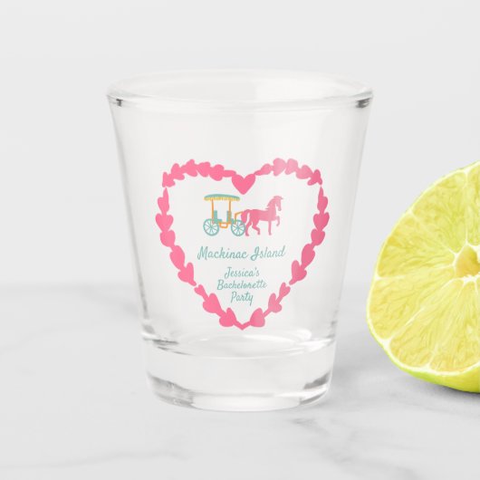 Mackinac Island Horse Drawn Carriage Bachelorette Shot Glas (Voorkant)
