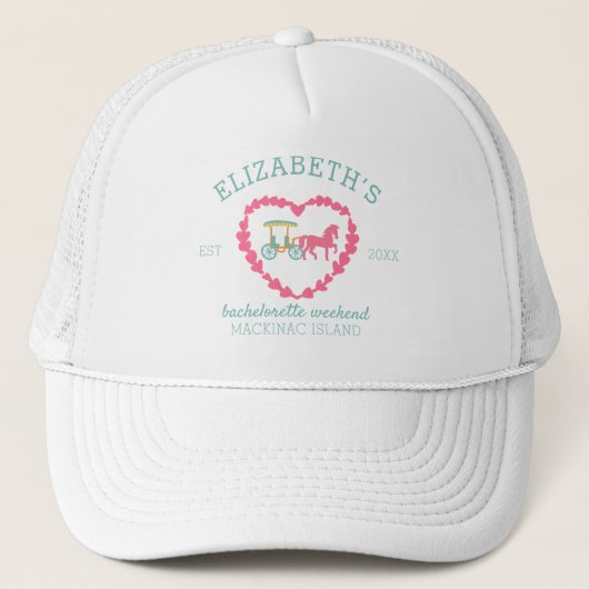 Mackinac Island Horse Drawn Carriage Bachelorette Trucker Pet (Voorkant)