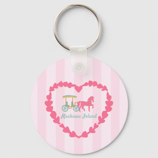 Mackinac Island Horse Drawn Carriage Sleutelhanger (Voorkant)