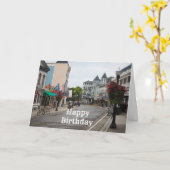 Mackinac Island Main Street Birthday Kaart (Gele Bloem)